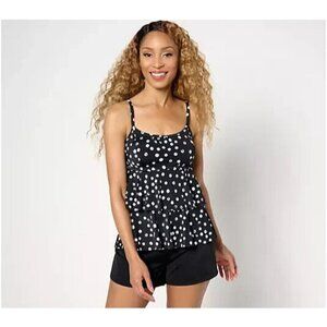 Kim Gravel x Swimsuits For All Tiered Tankini and Short Set Modern Dot,Reg 10